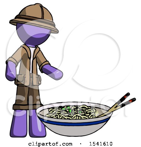Purple Explorer Ranger Man and Noodle Bowl, Giant Soup Restaraunt Concept by Leo Blanchette