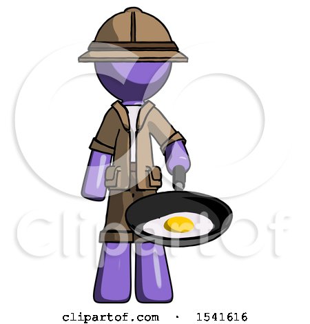 Purple Explorer Ranger Man Frying Egg in Pan or Wok by Leo Blanchette
