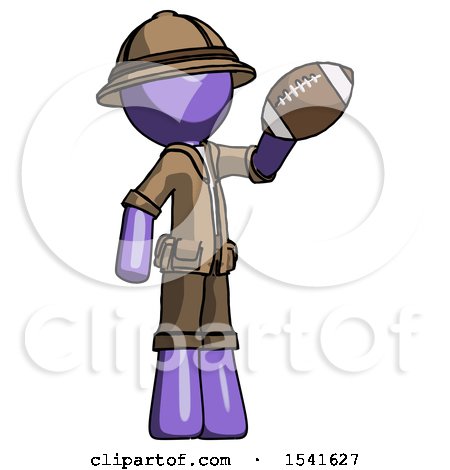 Purple Explorer Ranger Man Holding Football up by Leo Blanchette