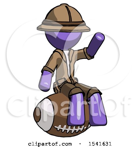 Purple Explorer Ranger Man Sitting on Giant Football by Leo Blanchette