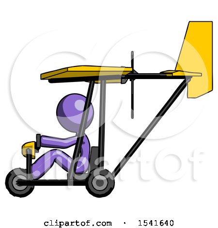Purple Design Mascot Woman in Ultralight Aircraft Side View by Leo Blanchette