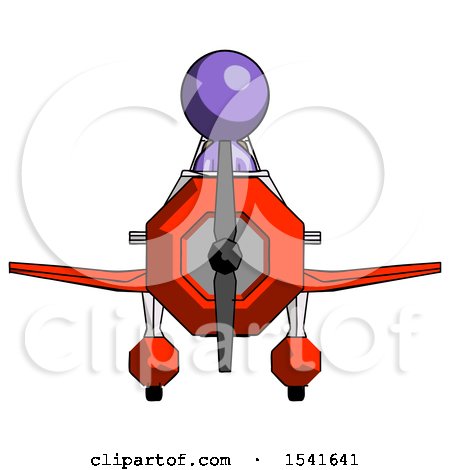 Purple Design Mascot Man in Geebee Stunt Plane Front View by Leo Blanchette