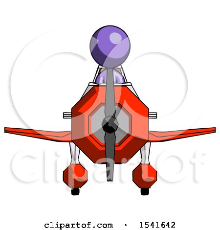 Purple Design Mascot Woman in Geebee Stunt Plane Front View by Leo Blanchette