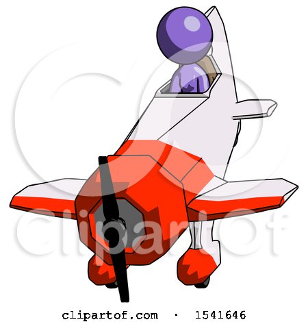 Purple Design Mascot Woman in Geebee Stunt Plane Descending Front Angle View by Leo Blanchette