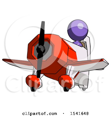 Purple Design Mascot Woman Flying in Geebee Stunt Plane Viewed from Below by Leo Blanchette