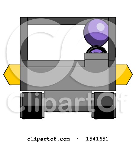 Purple Design Mascot Man Driving Amphibious Tracked Vehicle Front View by Leo Blanchette