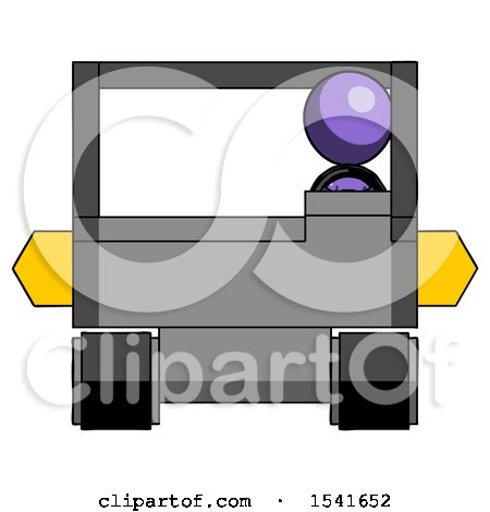 Purple Design Mascot Woman Driving Amphibious Tracked Vehicle Front View by Leo Blanchette