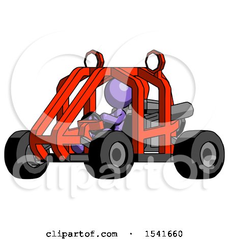 Purple Design Mascot Woman Riding Sports Buggy Side Angle View by Leo Blanchette
