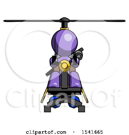 Purple Design Mascot Man Flying in Gyrocopter Front View by Leo Blanchette
