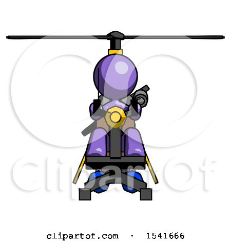 Purple Design Mascot Woman Flying in Gyrocopter Front View by Leo Blanchette