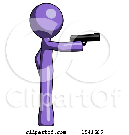Purple Design Mascot Man Firing a Handgun by Leo Blanchette