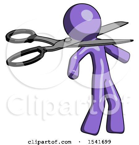 Purple Design Mascot Man Scissor Beheading Office Worker Execution by Leo Blanchette