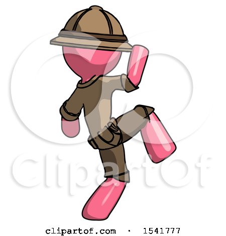 Pink Explorer Ranger Man Kick Pose Start by Leo Blanchette
