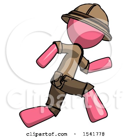 Pink Explorer Ranger Man Running Fast Right by Leo Blanchette