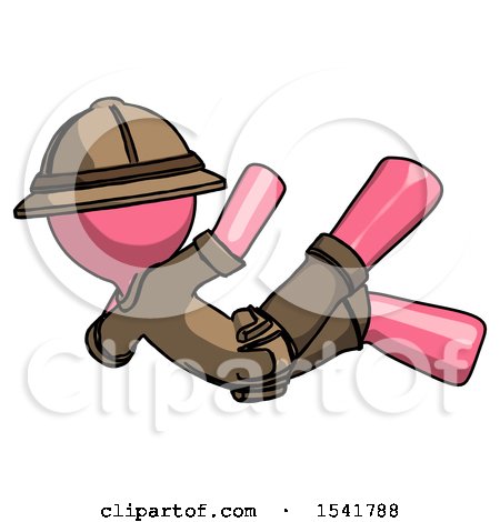 Pink Explorer Ranger Man Falling Backwards by Leo Blanchette