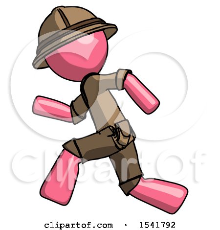 Pink Explorer Ranger Man Running Fast Left by Leo Blanchette