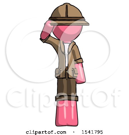 Pink Explorer Ranger Man Soldier Salute Pose by Leo Blanchette