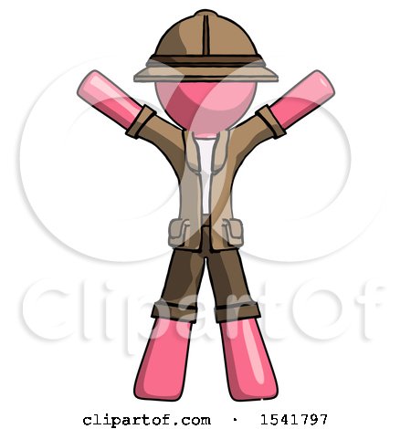 Pink Explorer Ranger Man Surprise Pose, Arms and Legs out by Leo Blanchette