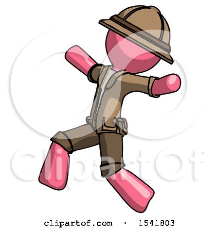 Pink Explorer Ranger Man Running Away in Hysterical Panic Direction Left by Leo Blanchette