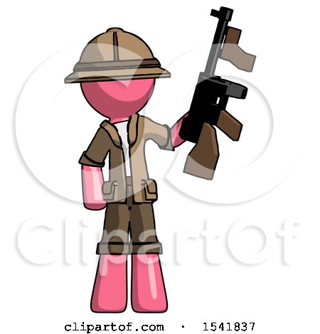 Pink Explorer Ranger Man Holding Tommygun by Leo Blanchette