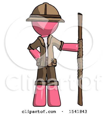 Pink Explorer Ranger Man Holding Staff or Bo Staff by Leo Blanchette