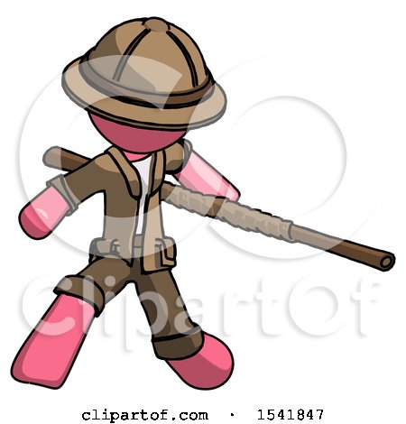 Pink Explorer Ranger Man Bo Staff Action Hero Kung Fu Pose by Leo Blanchette