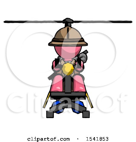 Pink Explorer Ranger Man Flying in Gyrocopter Front View by Leo Blanchette