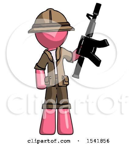 Pink Explorer Ranger Man Holding Automatic Gun by Leo Blanchette