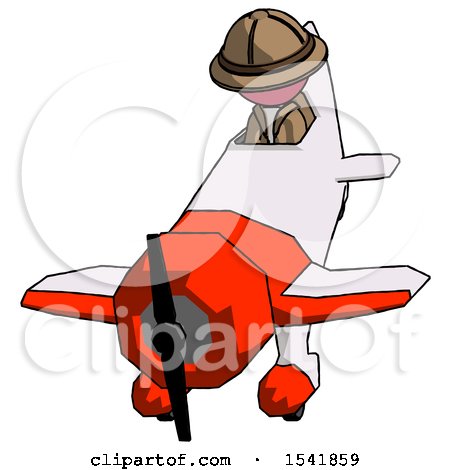 Pink Explorer Ranger Man in Geebee Stunt Plane Descending Front Angle View by Leo Blanchette