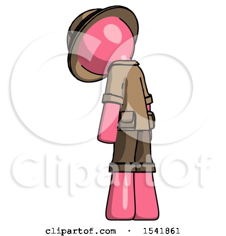 Pink Explorer Ranger Man Depressed with Head Down, Back to Viewer, Left by Leo Blanchette