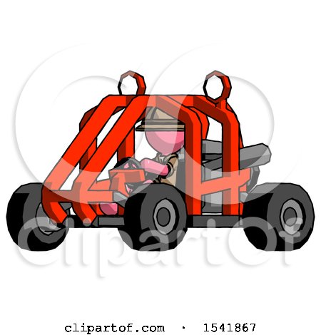 Pink Explorer Ranger Man Riding Sports Buggy Side Angle View by Leo Blanchette