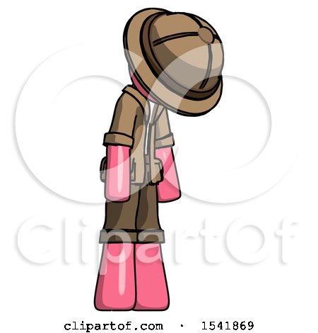 Pink Explorer Ranger Man Depressed with Head down Turned Right by Leo Blanchette