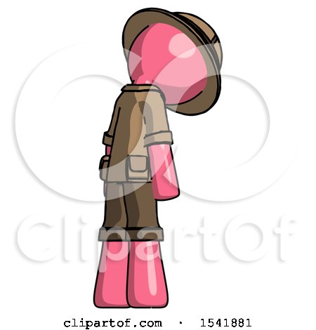 Pink Explorer Ranger Man Depressed with Head Down, Back to Viewer, Right by Leo Blanchette