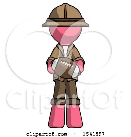 Pink Explorer Ranger Man Giving Football to You by Leo Blanchette