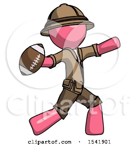 Pink Explorer Ranger Man Throwing Football by Leo Blanchette