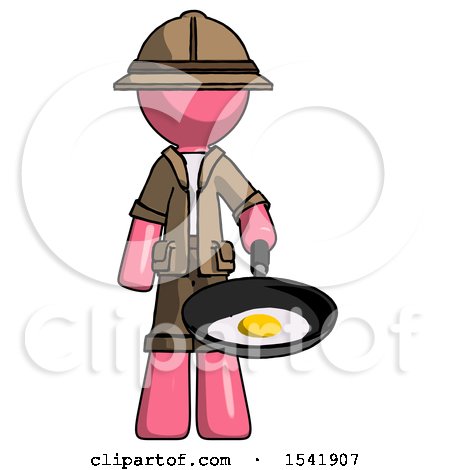 Pink Explorer Ranger Man Frying Egg in Pan or Wok by Leo Blanchette