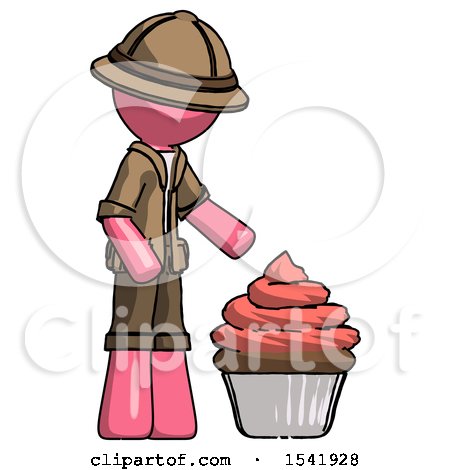 Pink Explorer Ranger Man with Giant Cupcake Dessert by Leo Blanchette