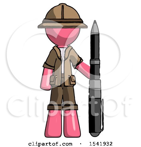 Pink Explorer Ranger Man Holding Large Pen by Leo Blanchette