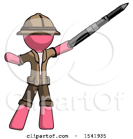 Pink Explorer Ranger Man Demonstrating That Indeed the Pen Is Mightier by Leo Blanchette