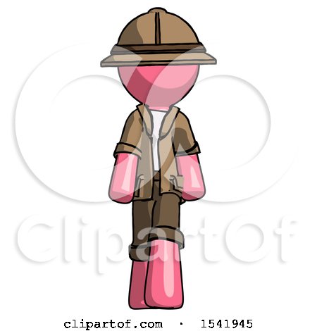 Pink Explorer Ranger Man Walking Front View by Leo Blanchette