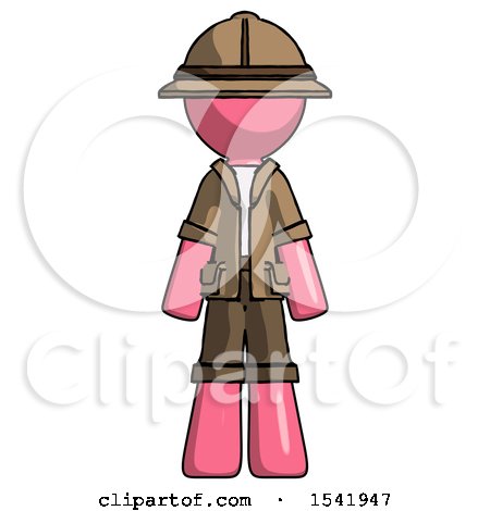 Pink Explorer Ranger Man Standing Facing Forward by Leo Blanchette