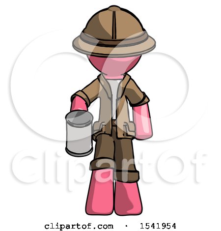 Pink Explorer Ranger Man Begger Holding Can Begging or Asking for Charity by Leo Blanchette