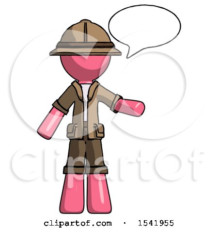 Pink Explorer Ranger Man with Word Bubble Talking Chat Icon by Leo Blanchette
