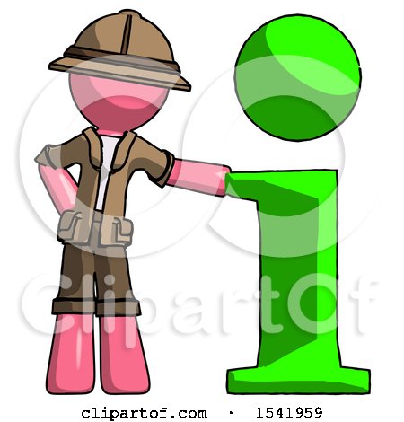 Pink Explorer Ranger Man with Info Symbol Leaning up Against It by Leo Blanchette