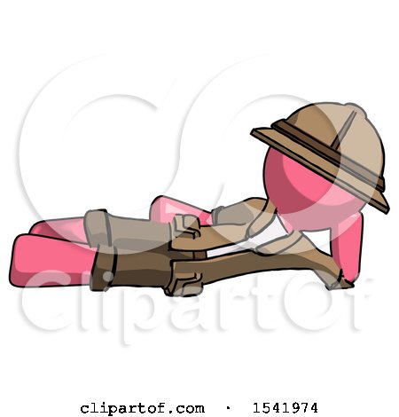 Pink Explorer Ranger Man Reclined on Side by Leo Blanchette