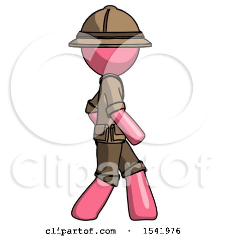 Pink Explorer Ranger Man Walking Right Side View by Leo Blanchette