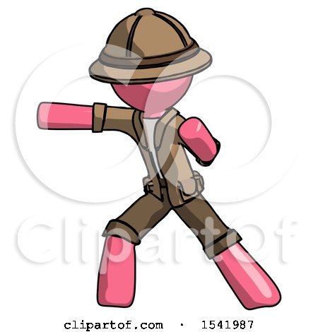 Pink Explorer Ranger Man Martial Arts Punch Left by Leo Blanchette
