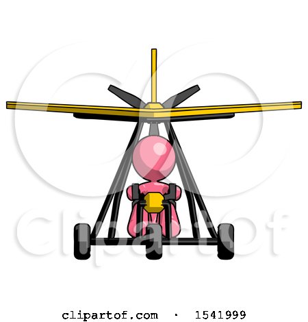 Pink Design Mascot Woman in Ultralight Plane Front View by Leo Blanchette