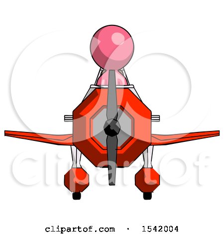 Pink Design Mascot Man in Geebee Stunt Plane Front View by Leo Blanchette
