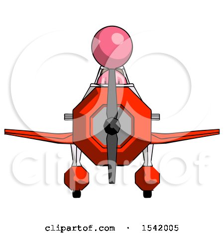 Pink Design Mascot Woman in Geebee Stunt Plane Front View by Leo Blanchette